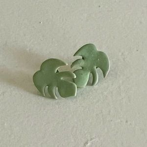 Clay Monstera Plant Earrings
